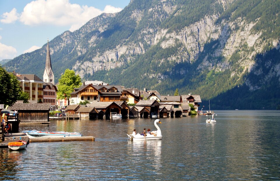 City wooden houses photo