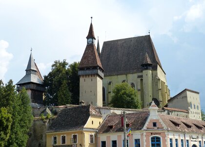 Fortified church church tower photo