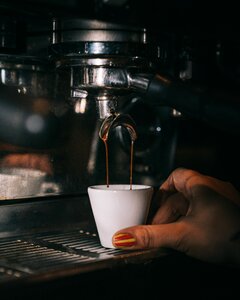 Hand cup black coffee photo