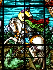 Fight dragons stained glass