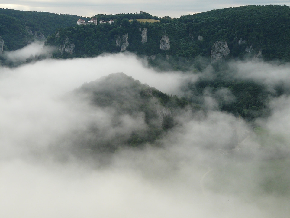 Fog landscape danube valley