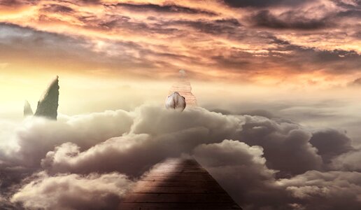 Mountain peak cloud formation fantasy
