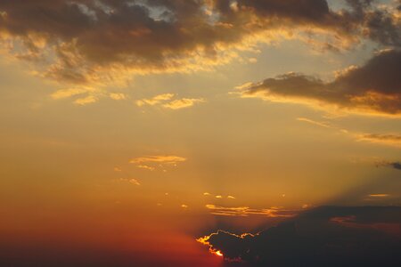 Sunset rays clouds