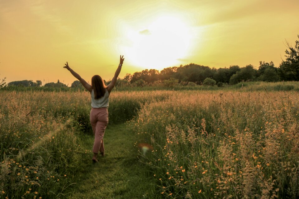 Girl summer nature