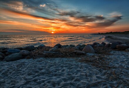 Sunset seashore ocean photo