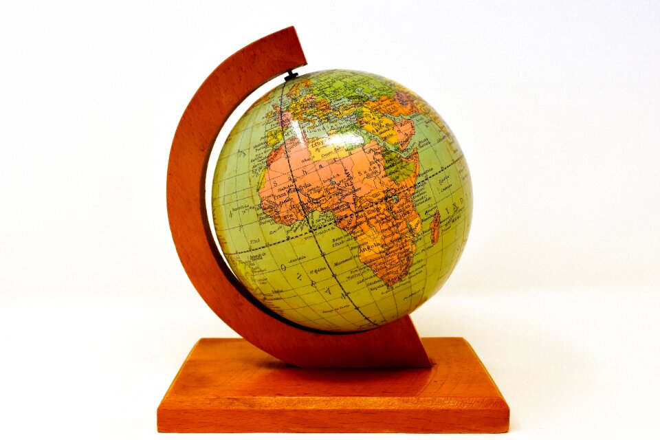Planet old world globe stand