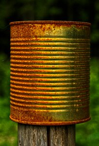 Tin can wooden posts post completion of photo