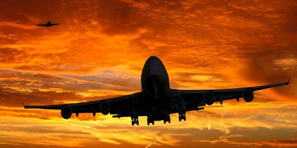 Aircraft sky sunset photo