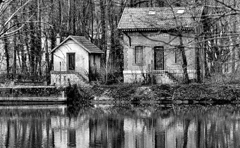 House black and white nature photo