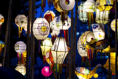 Old fashioned korean traditional lantern photo