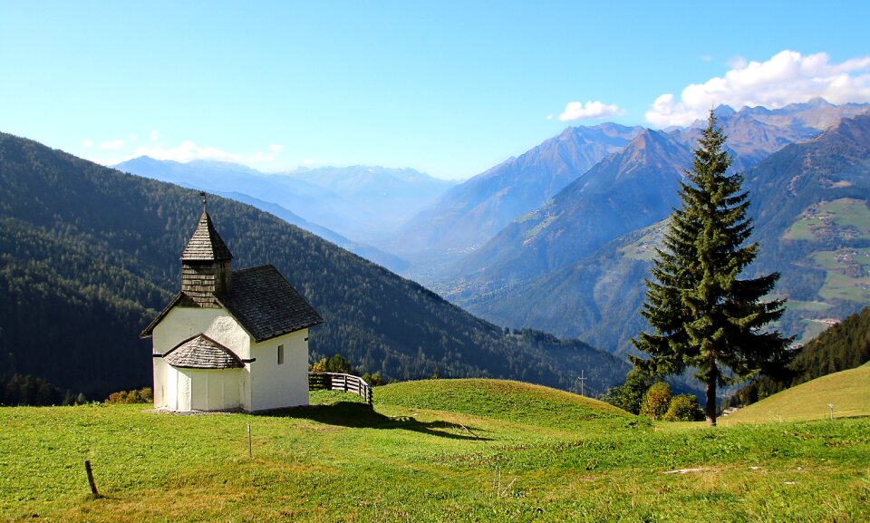 Mountains alpine church