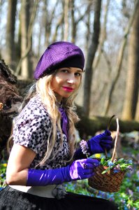 Beret gloves spring forest