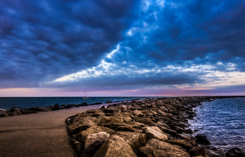 Evening ocean stones