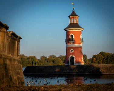 Moritz castle lighthouse autumn
