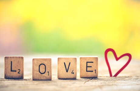 Valentine scrabble affection