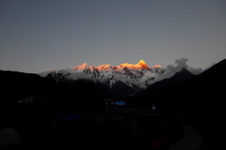 Afterglow mountain tibet