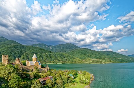Zhinvali reservoir landscape reservoir
