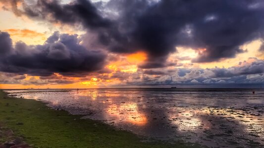 Sunset abendstimmung north sea