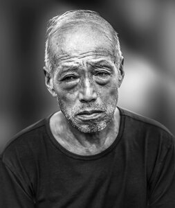 Melancholy elder person photo