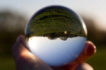 Globe image glass mirroring photo