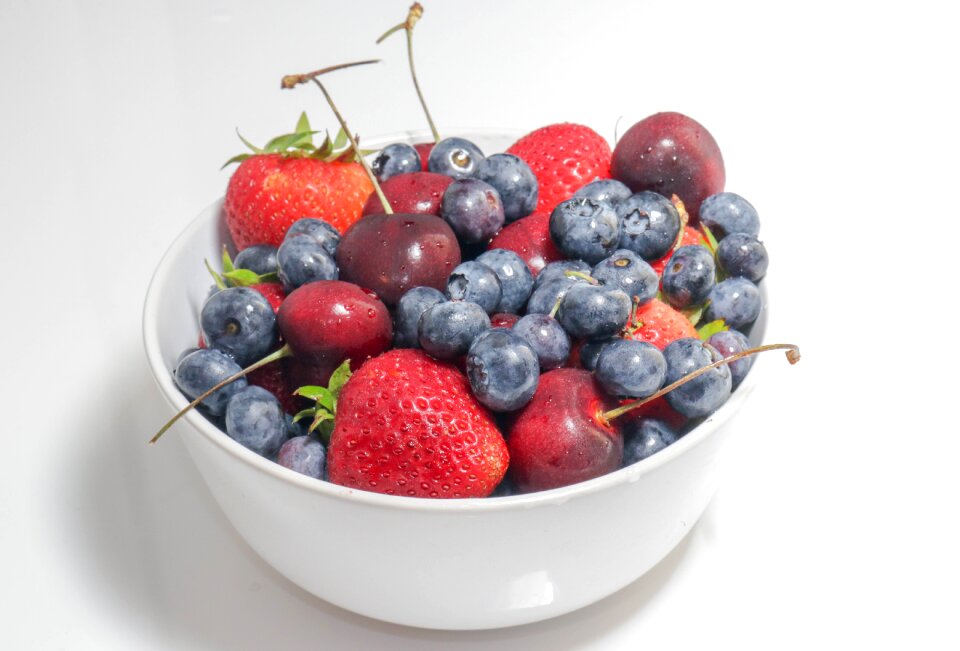 Fresh cherries strawberries