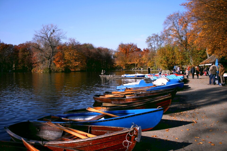 Nature boat fall foliage