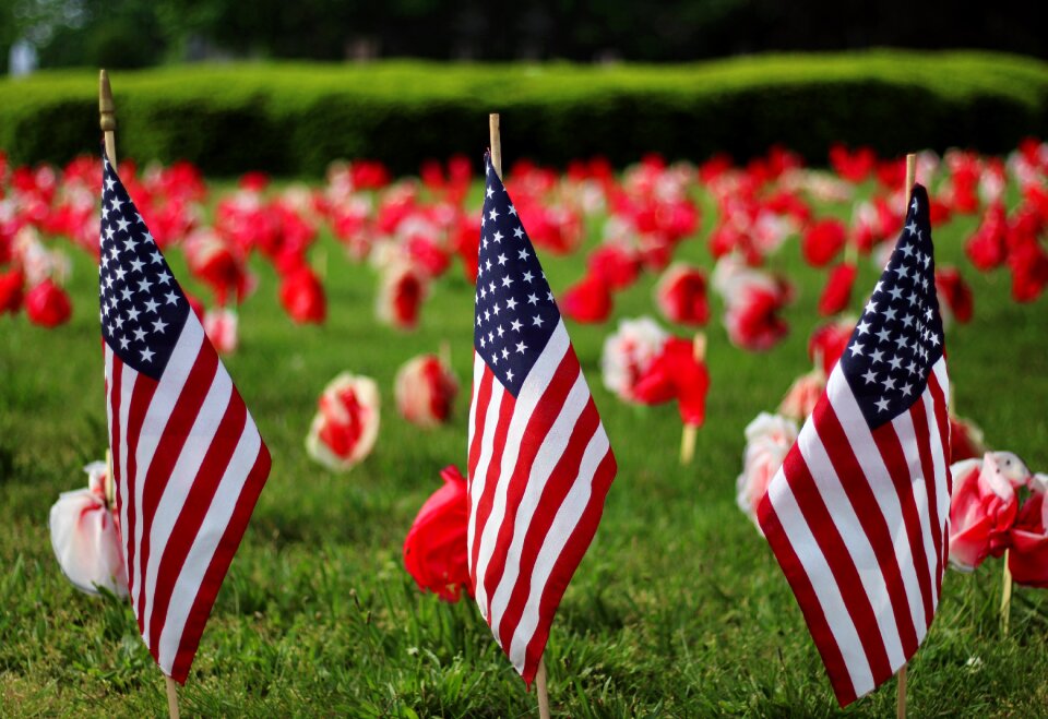 Flag memorial day background red