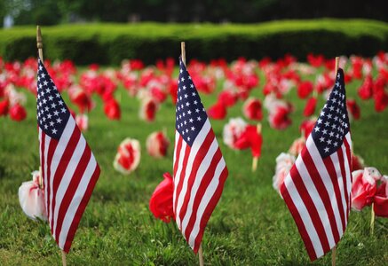 Flag memorial day background red