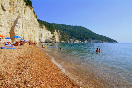 Sand rock umbrellas photo