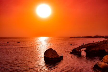 Sunset sun sea photo