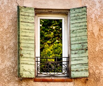 Window pane greenery mint green photo