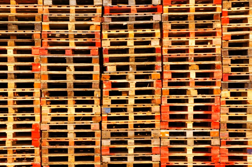Euro pallets wood stacked