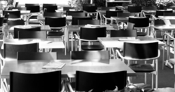 Black and white chairs restaurant