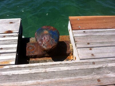 Mooring rusty pier photo