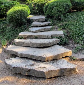 Garden landscaped rocks