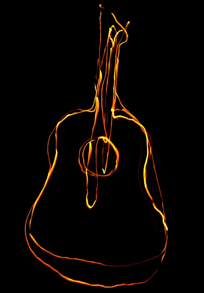 Guitar music painting with light