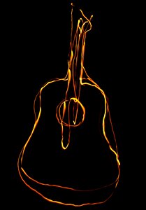 Guitar music painting with light photo