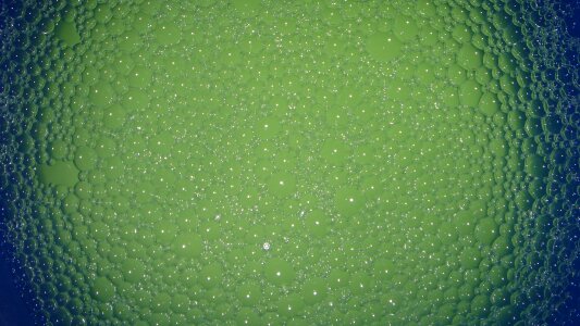 Water bubbles green