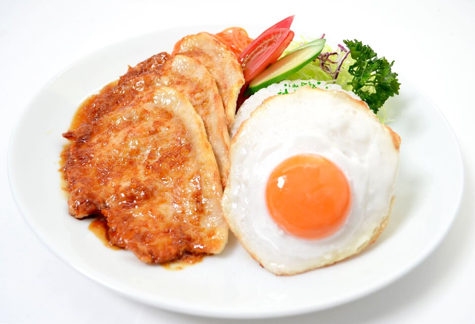Fried eggs dish food