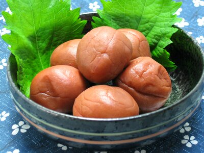 Pickled plum perilla leaf dish