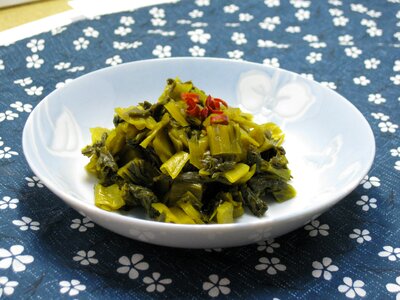 Takana zuke pickles chopped