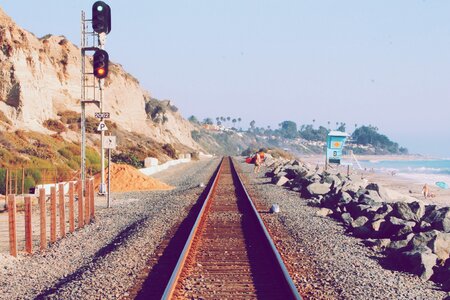 Train tracks transportation railroad photo