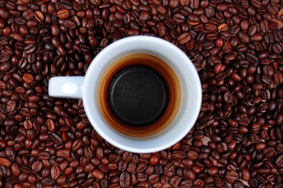 Coffee beans coffee mugs coffee sample