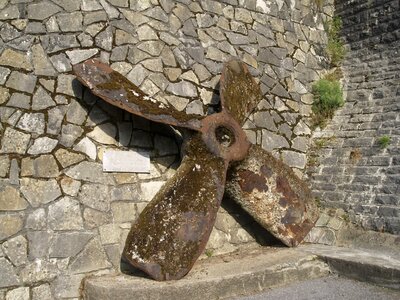 The ship anchor steel
