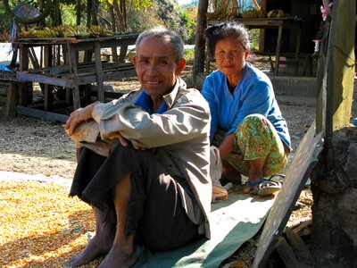 Old lao people couple photo