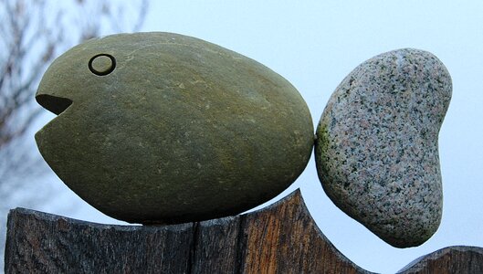Stone fish figure art