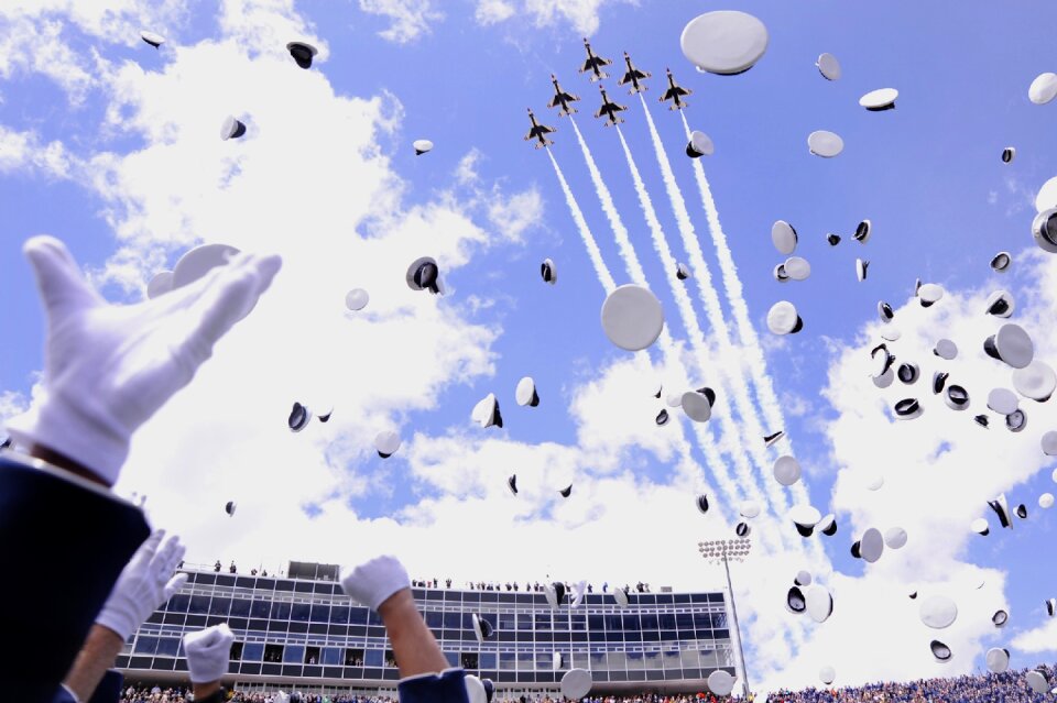 Clouds hats graduation