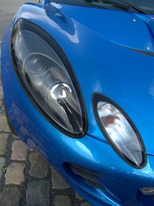 Car headlights blue automotive photo