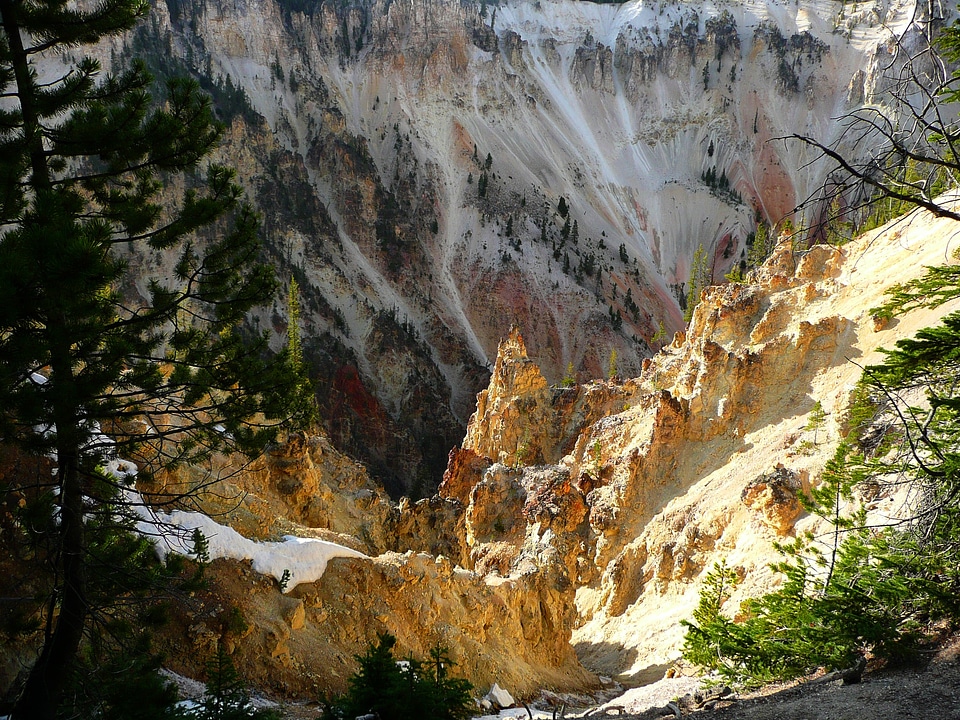 Yellowstone national park canyon rocks