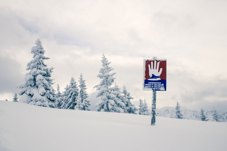 Snowy avalanche danger avalanche